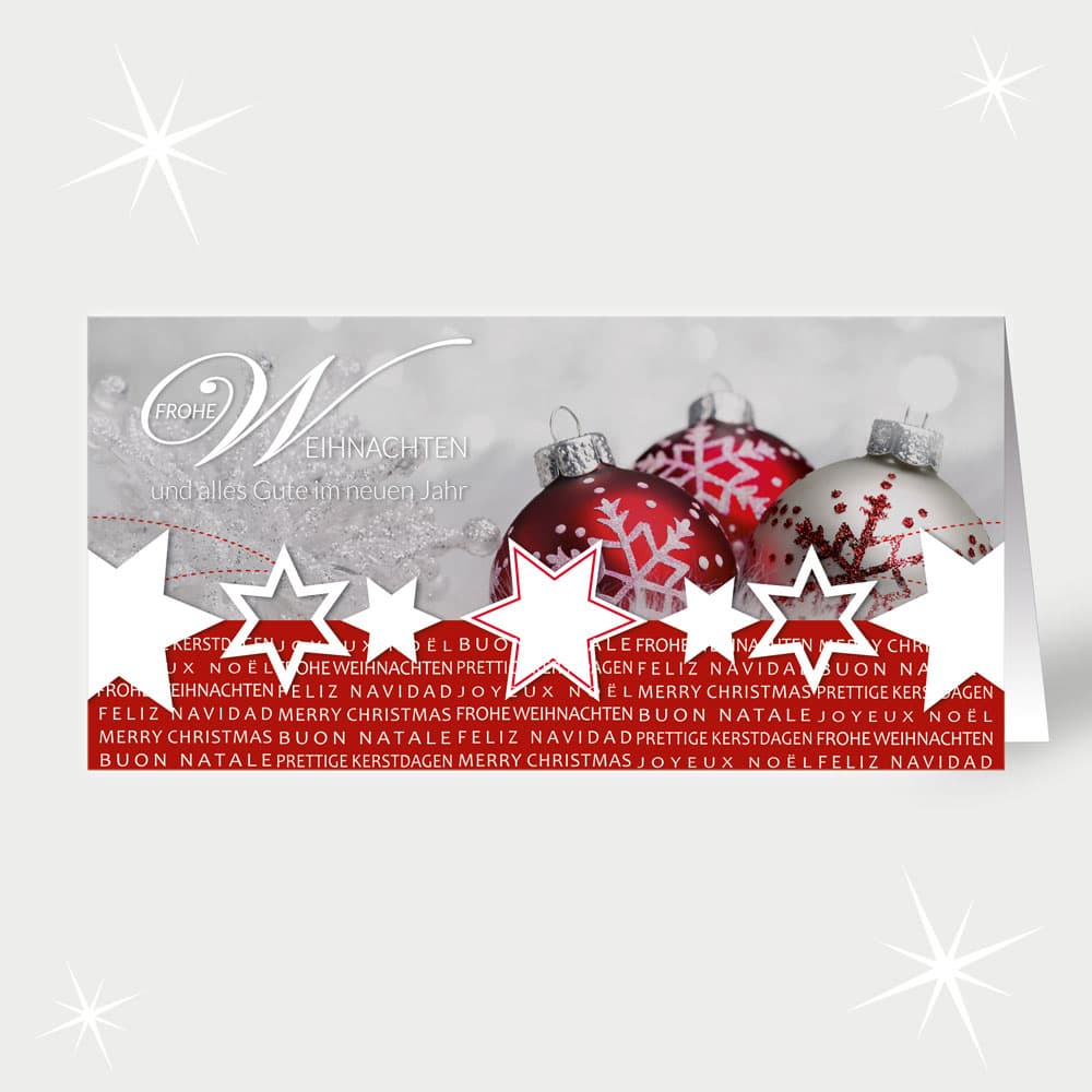 Weihnachten in Silber und Rot