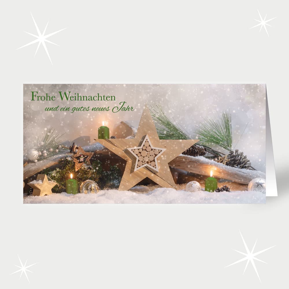 Grünes Winterensemble
