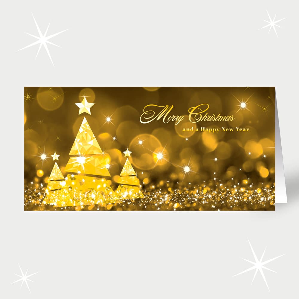 Leuchtende Bäume mit Gold