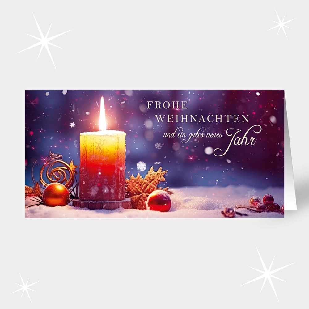 Kerzenstimmung im Schnee