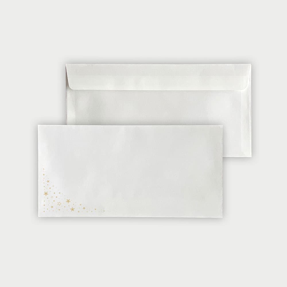 Kuvert mit verspielten Gold-Sternen (Selbstklebend)