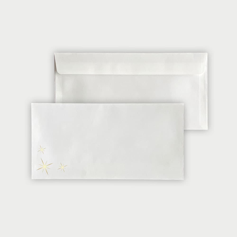 Kuvert mit schlichten Gold Sternen (Selbstklebend)