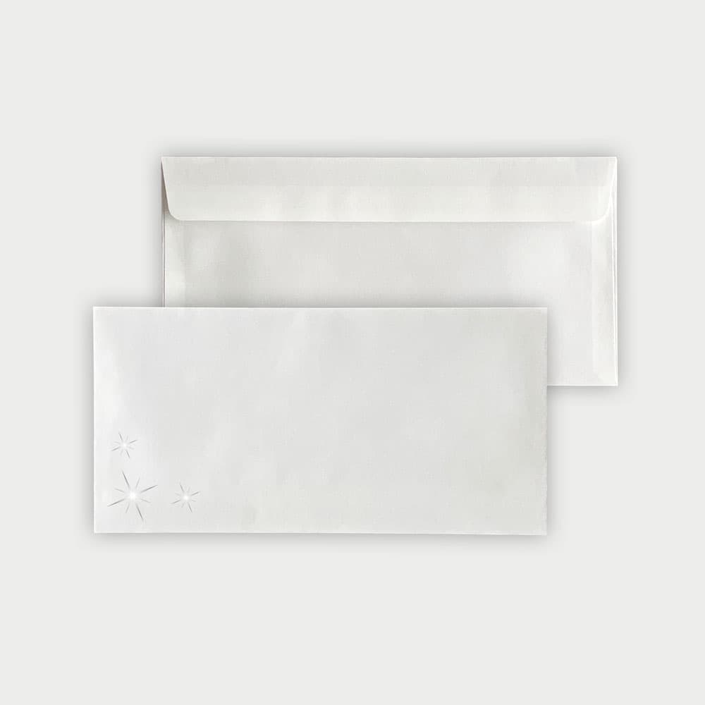 Kuvert mit schlichten Silber Sternen (Selbstklebend)