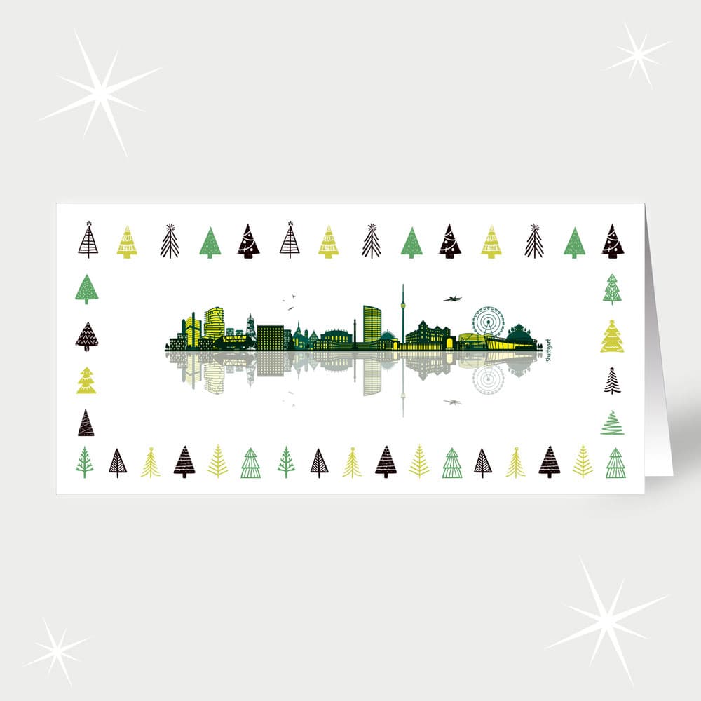 Skyline mit Bäumen - Stuttgart