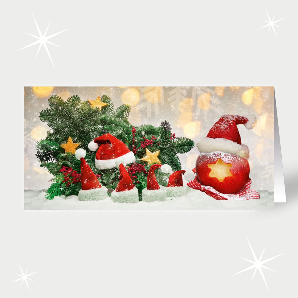 Bratapfel mit Weihnachtsmützen (Bratapfel-Duft)