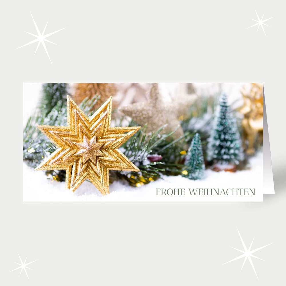 Glitzerstern in Gold