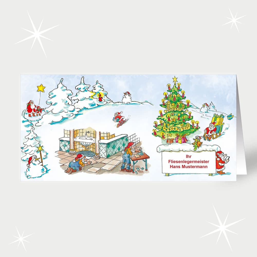 Fliesenleger Wichtelwerkstatt im Winterwald