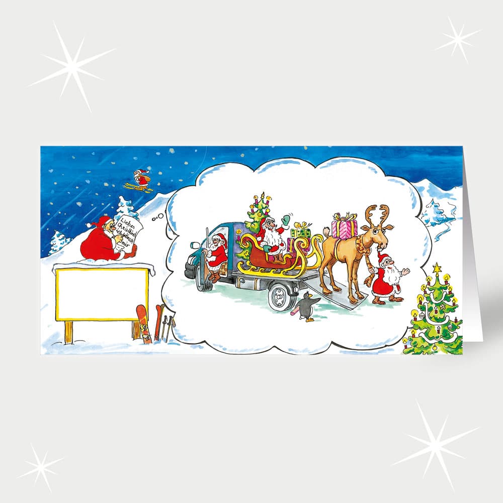 Spedition Weihnachtsmann träumt vom Schlittentransport
