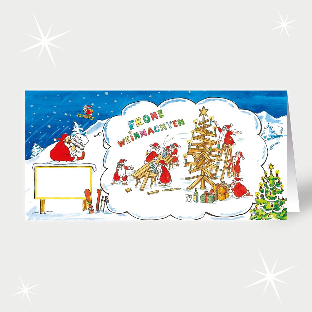 Tischler & Schreiner Zimmerleute bauen Holz-Weihnachtsbaum