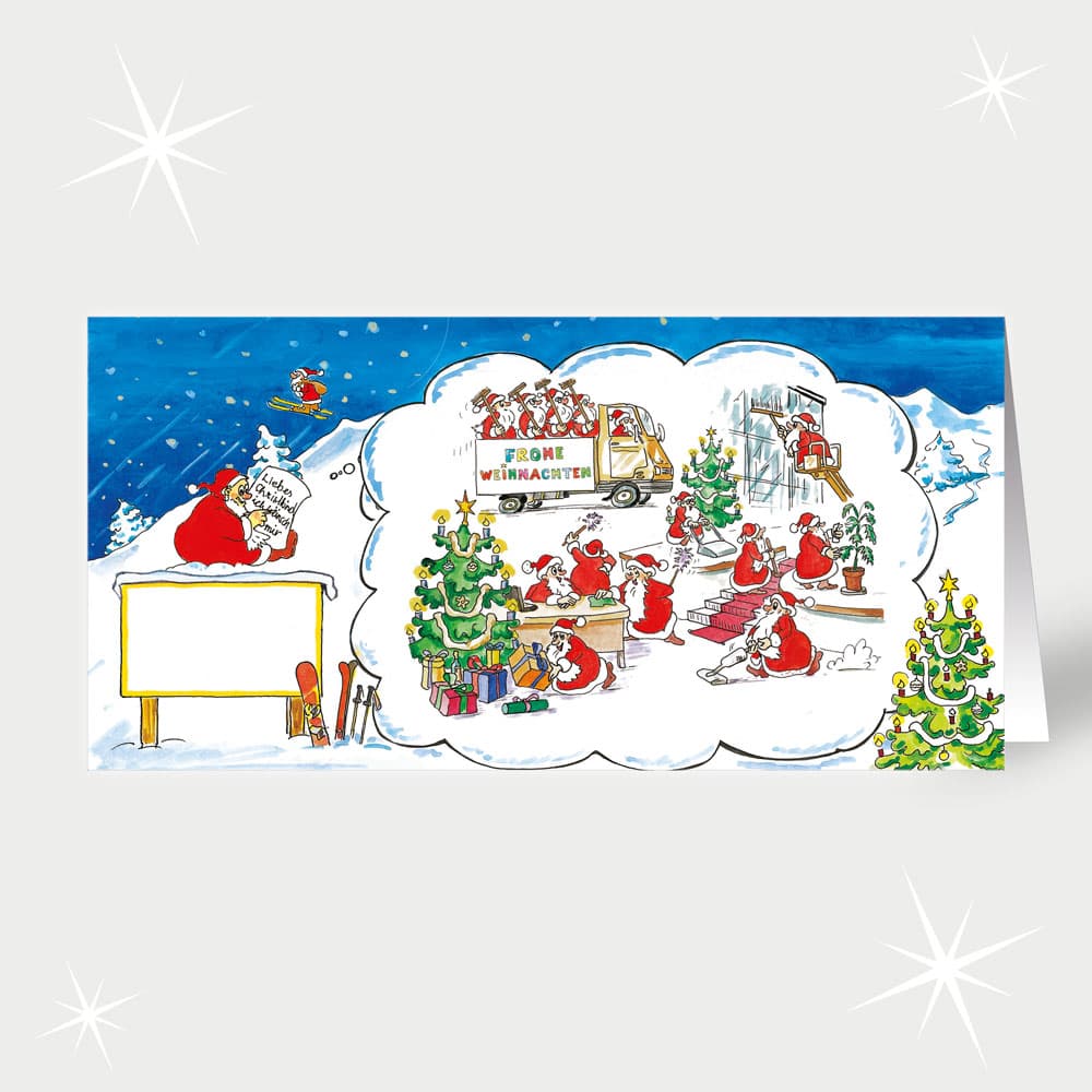Reinigung Weihnachtsmann träumt vom Großputz