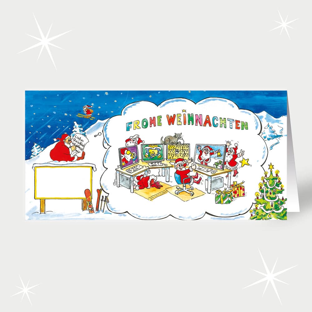 EDV Santas Bürotraum im Schnee