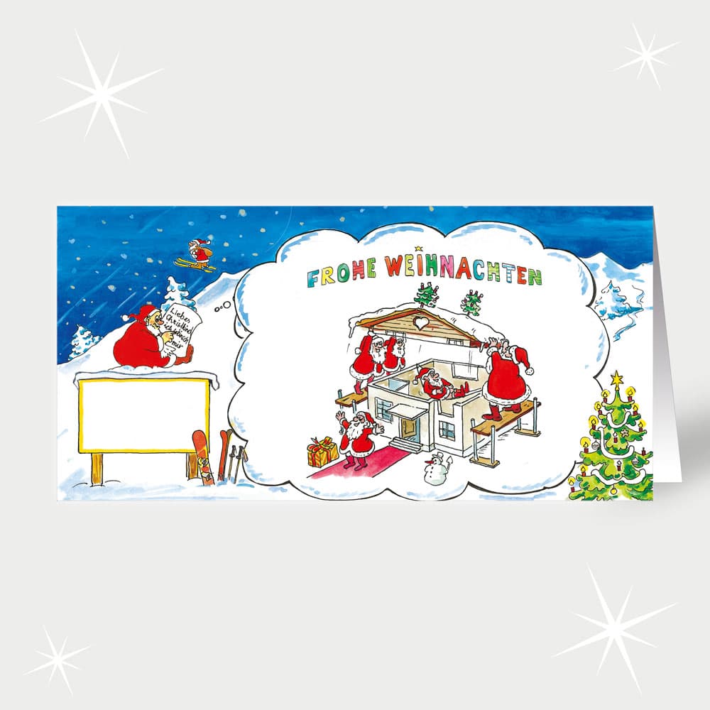 Immob. & Bau & Planung Weihnachtsmann träumt vom Hausbau