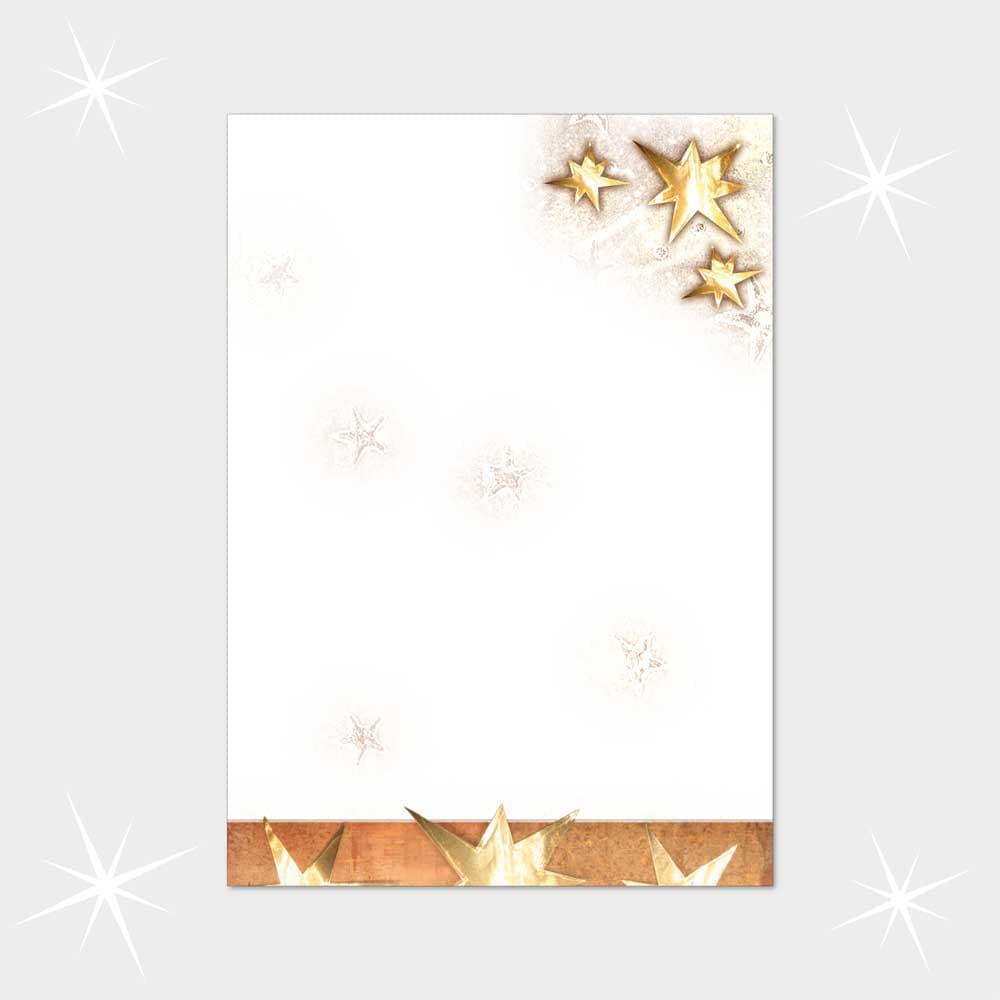 Goldene Sterne auf Weiß