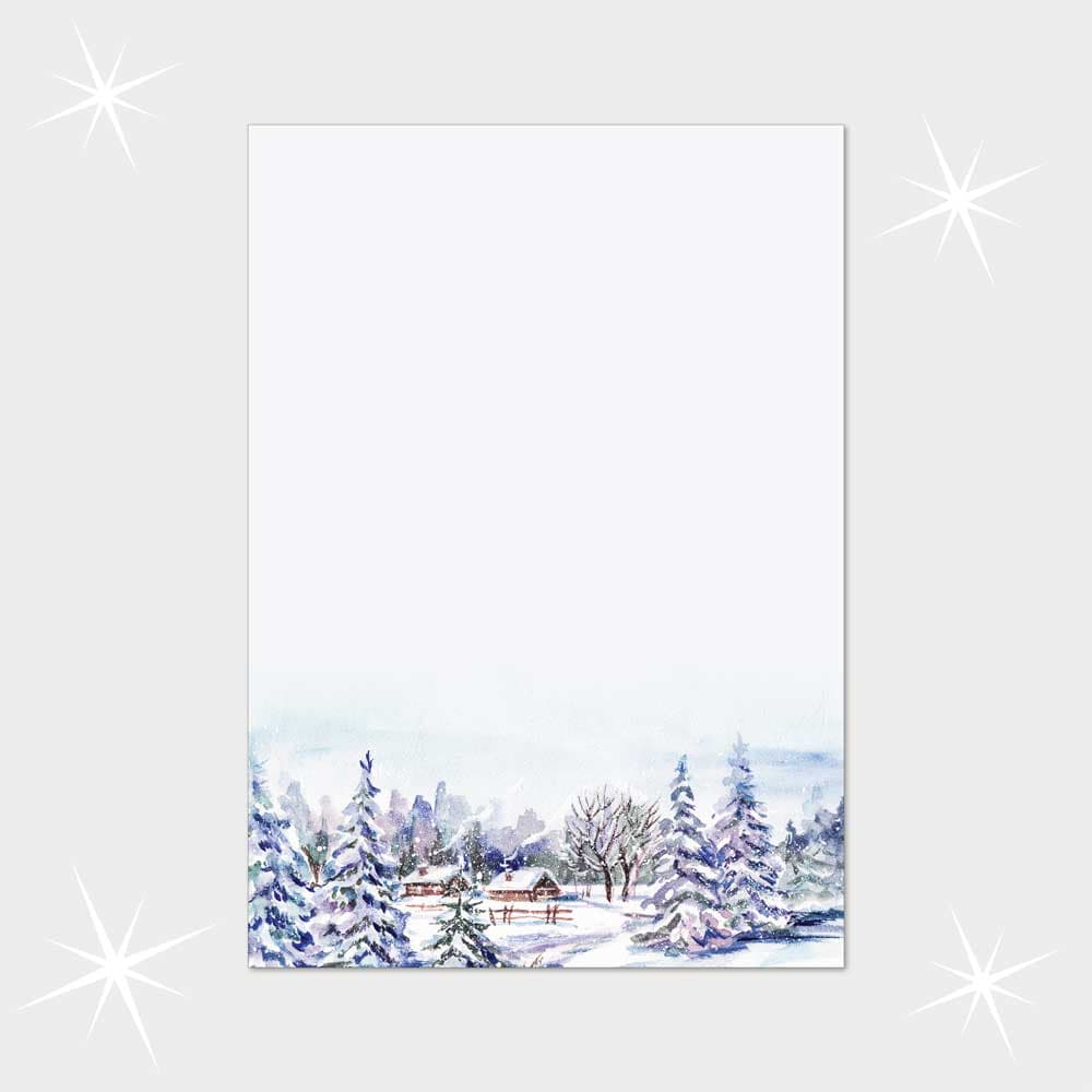 Winterdorf im Aquarell
