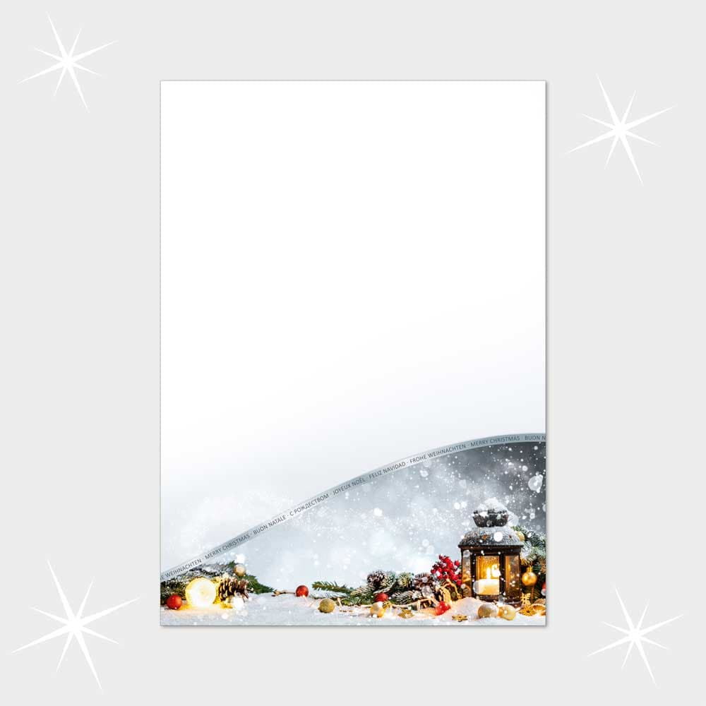 Winterlaterne mit Weihnachtsgrüßen