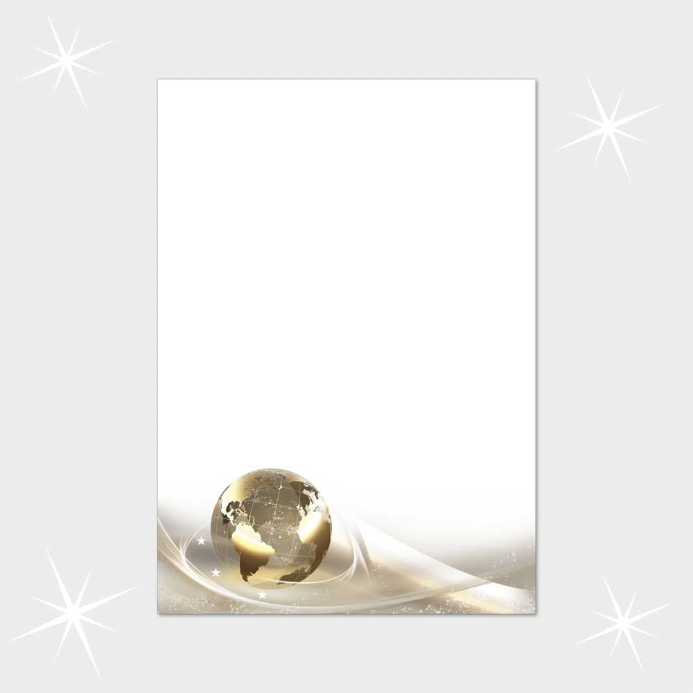Goldener Globus im Sternenschweif