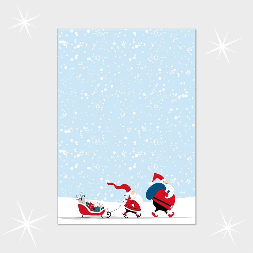 Zwei Weihnachtsmänner im Schnee