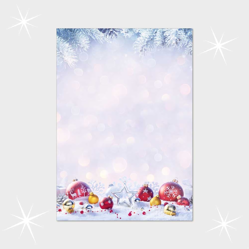 Winterzauber mit Kugeln und Sternen