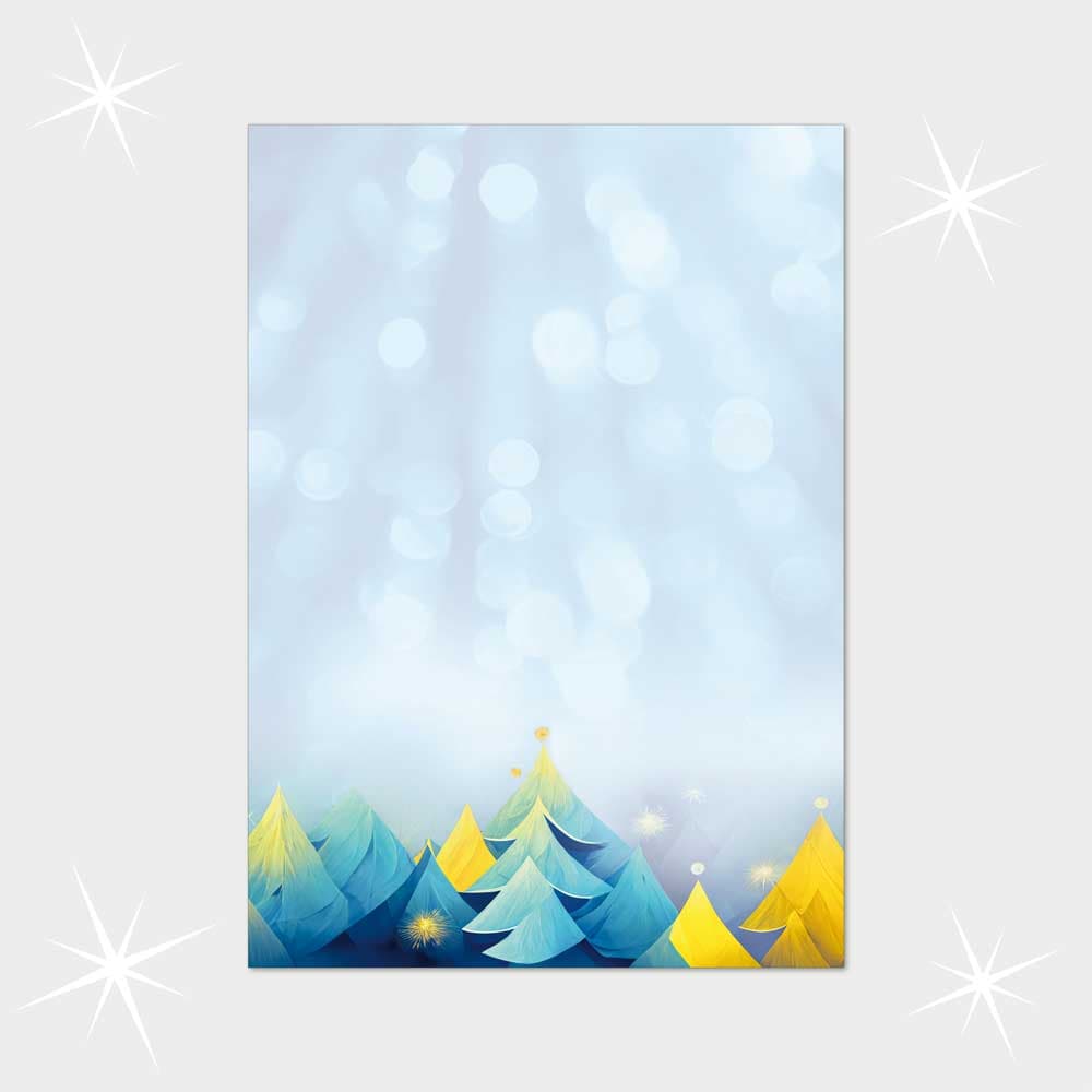 Tannenwald in Blau und Gold