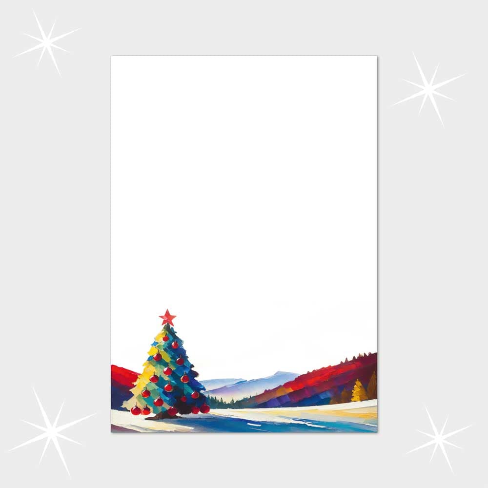 Bunter Tannenbaum im Gebirge