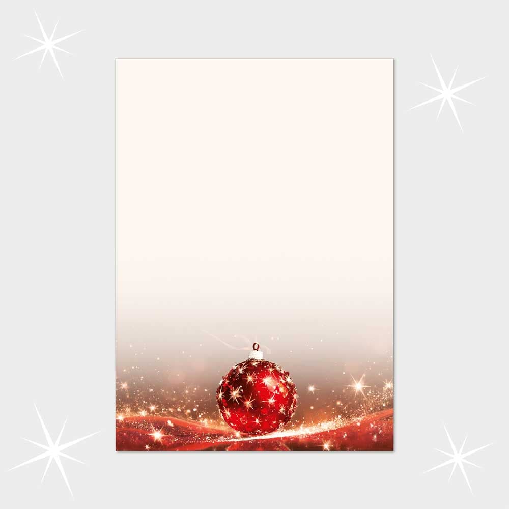 Funkelnde Christbaumkugel in Rot