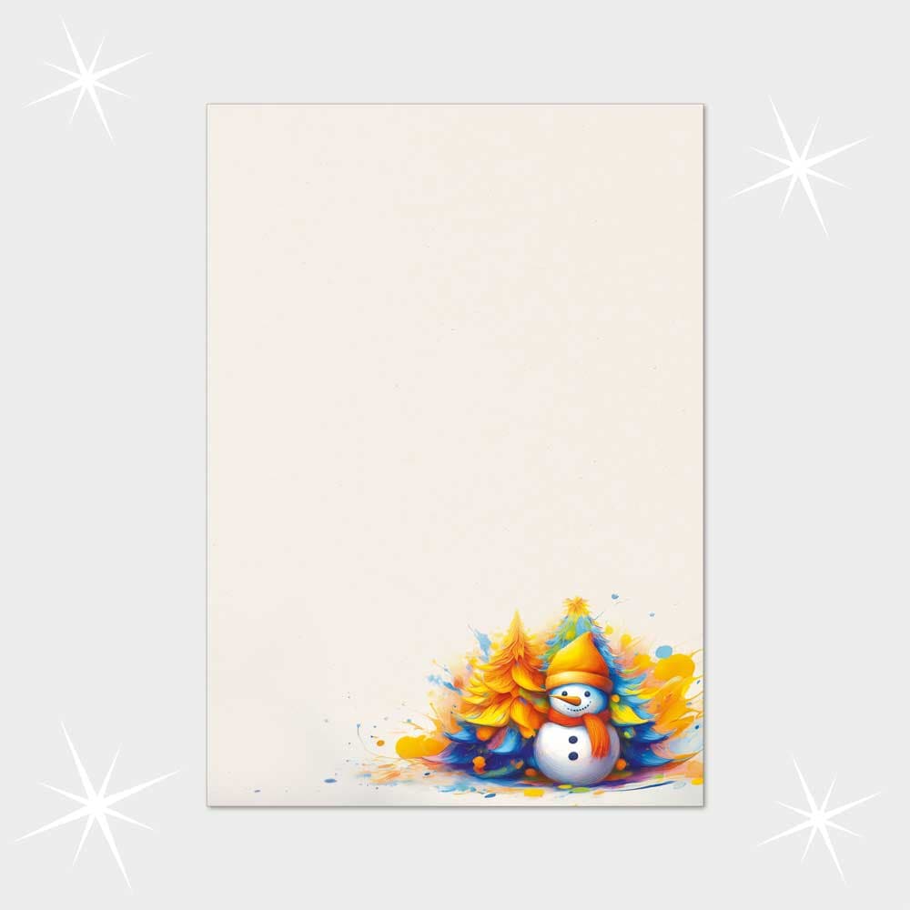 Bunter Schneemann im Farbsplash